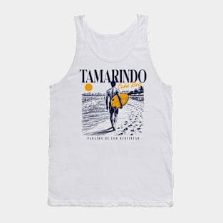 Vintage Surfing Tamarindo, Costa Rica // Retro Surfer Sketch // Surfer's Paradise Tank Top